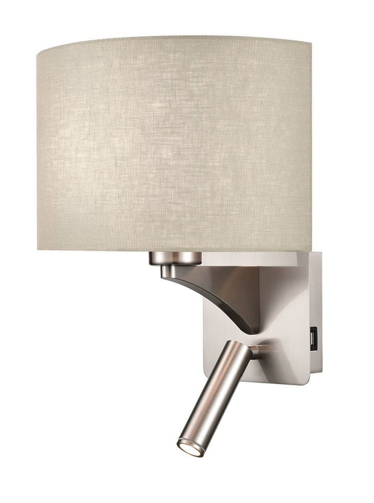 Iver USB Charger Wall Light - Curved Shade