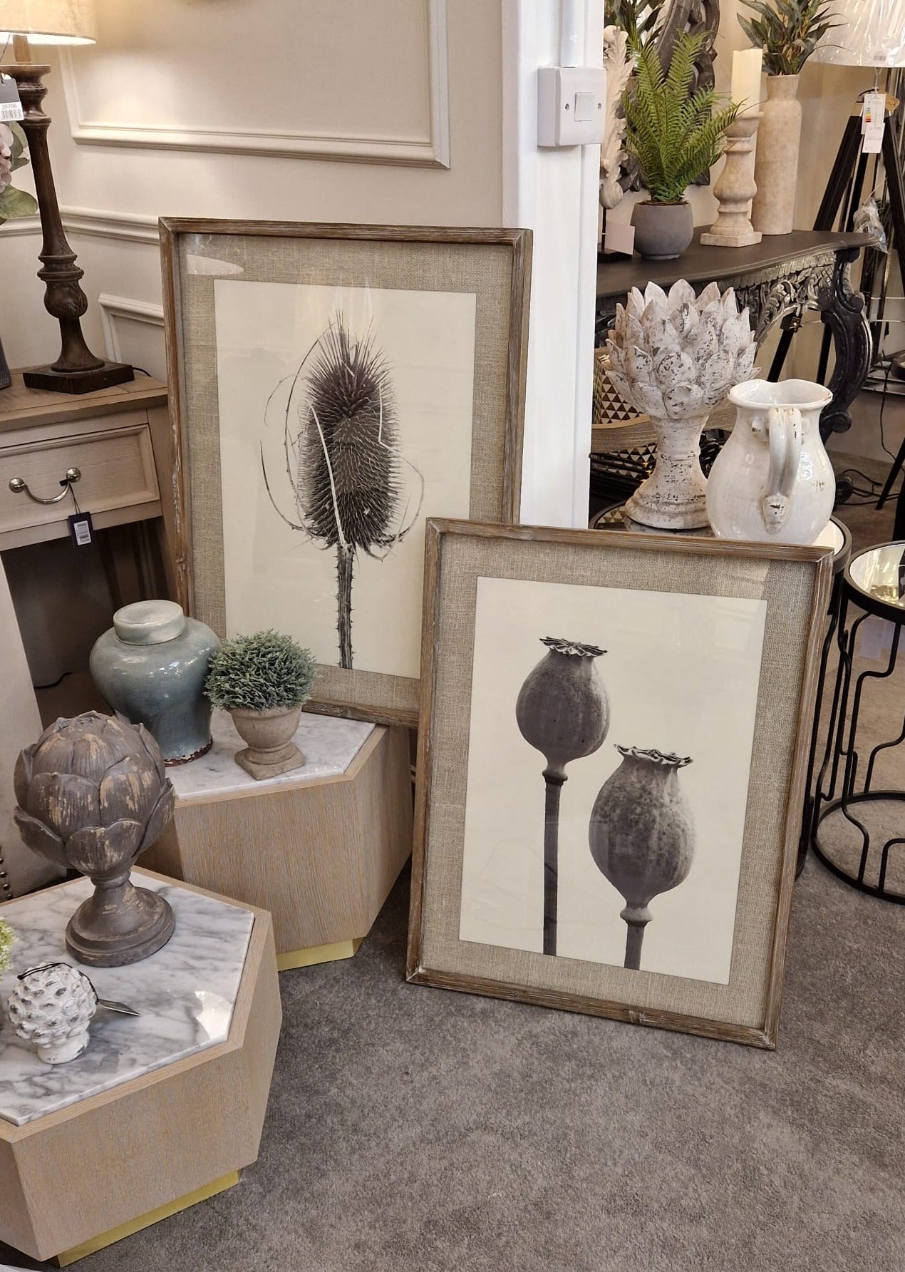 Pair of Poppy and Teasel Prints