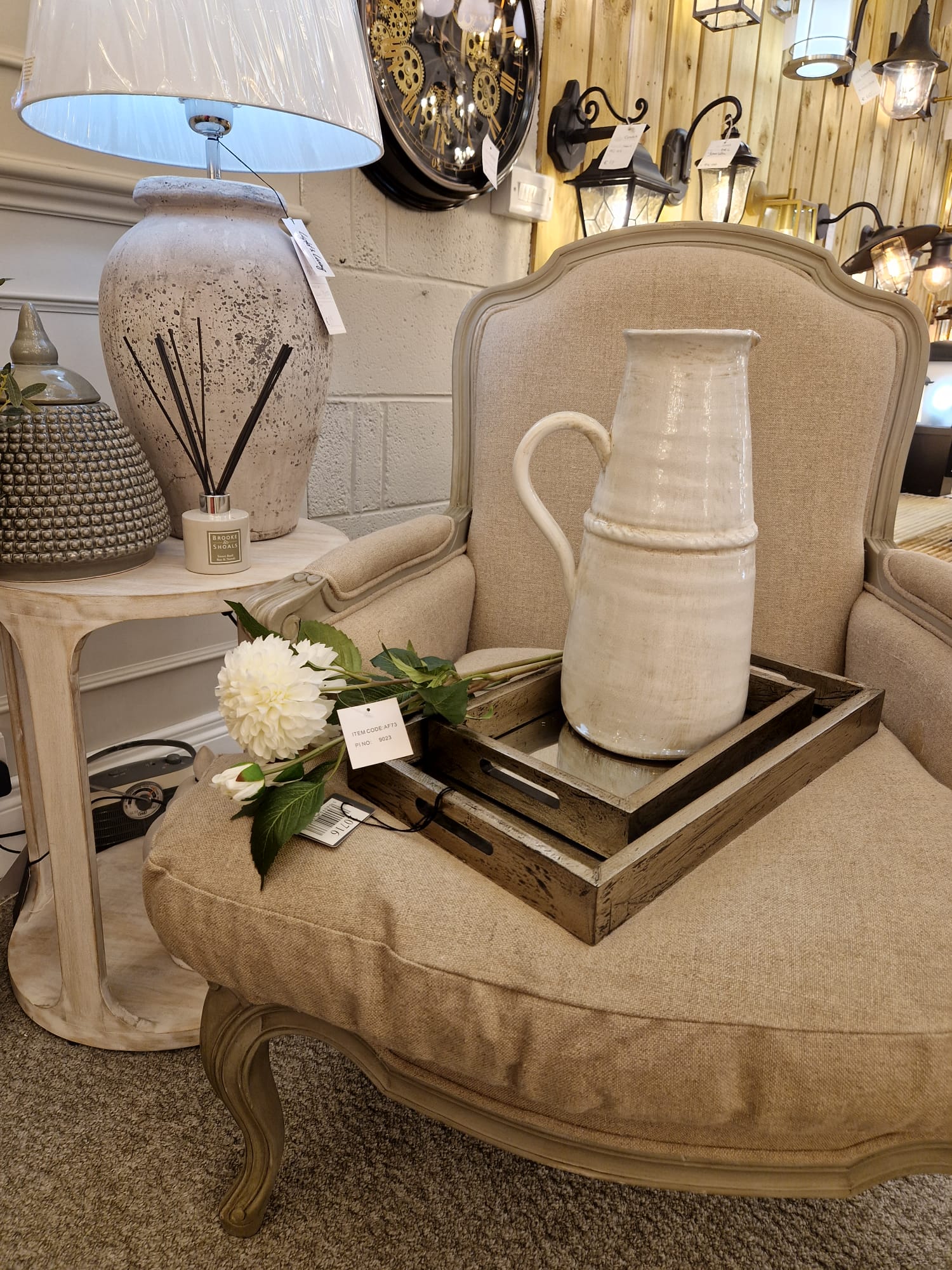 Cream Distressed Jug