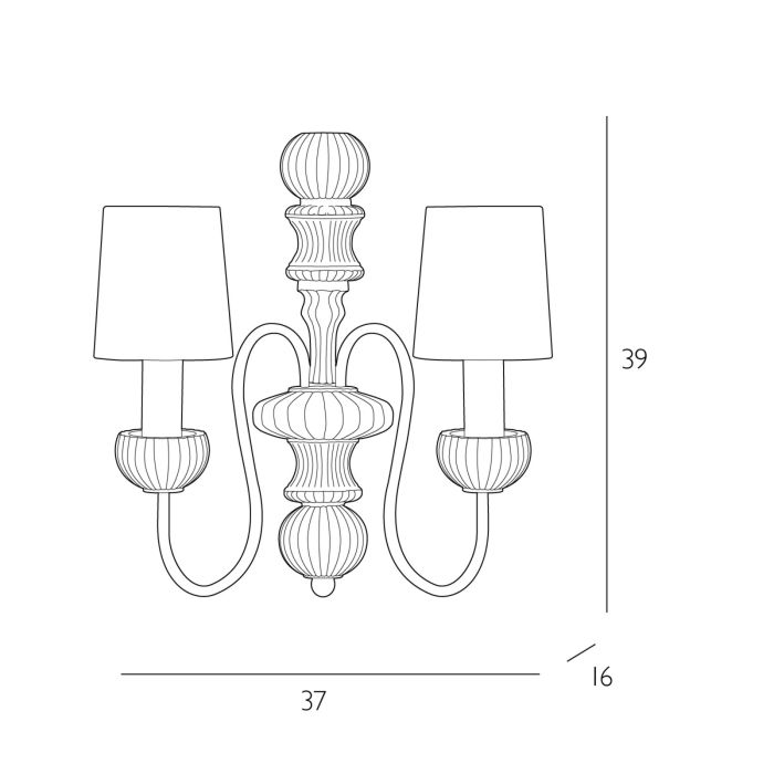 Zhivago 2 Light Wall Light Bespoke Bracket Only