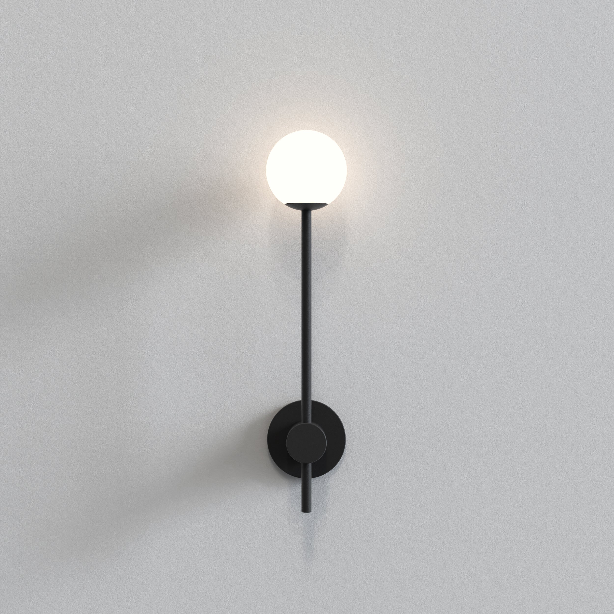 Orb Single Bathroom Wall Light- Polished Chrome/ Matt Black
