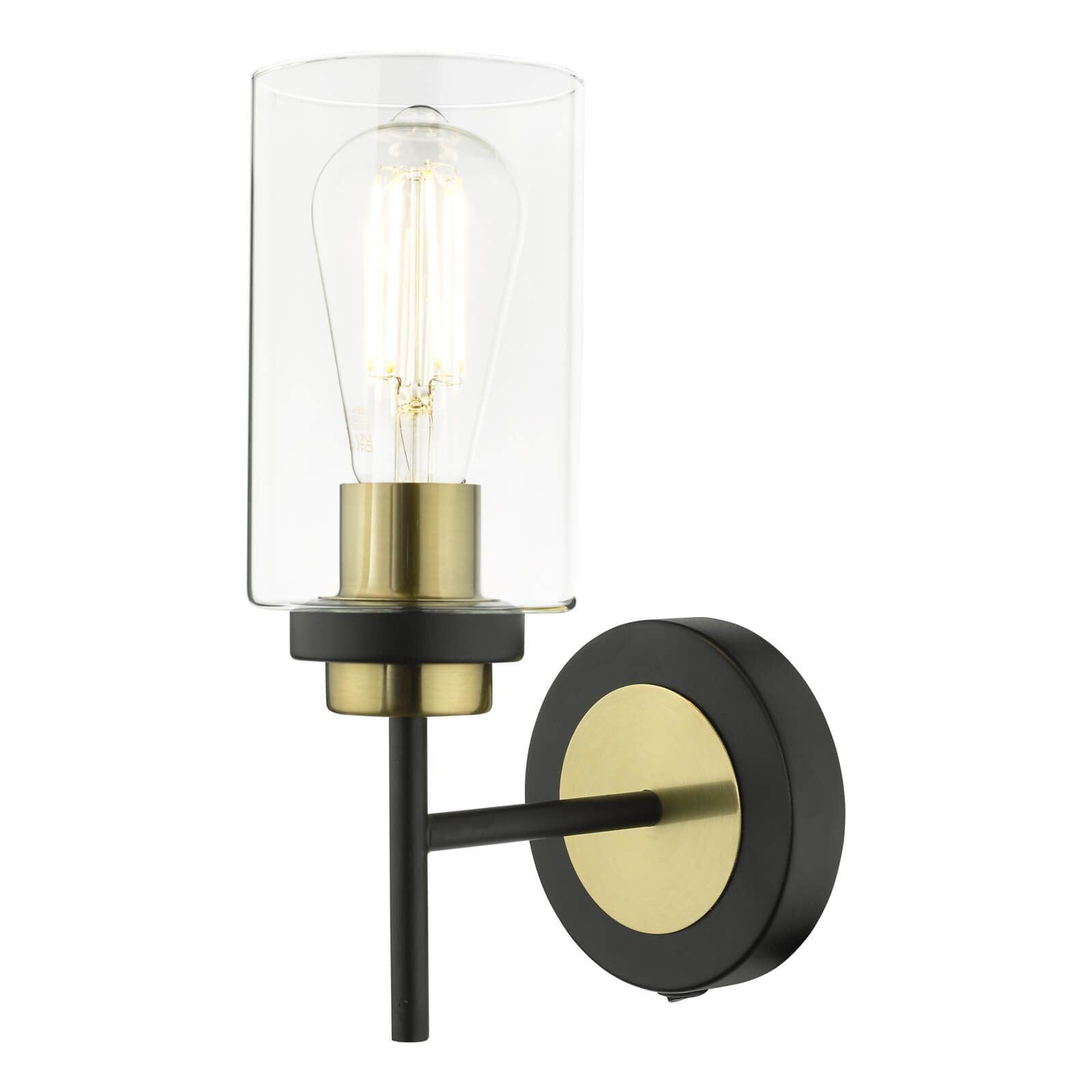 Dar Abel Wall Light - Satin Black & Gold Finish, IP20