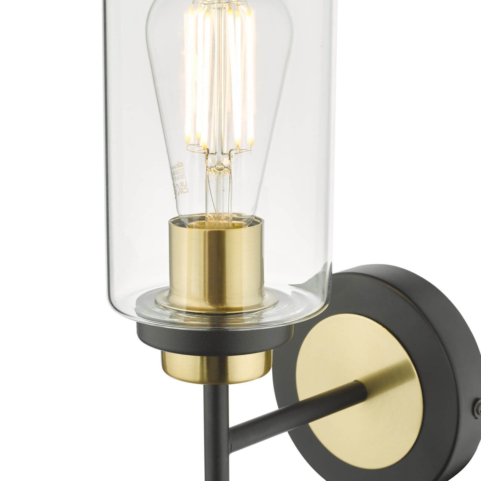 Dar Abel Wall Light - Satin Black & Gold Finish, IP20