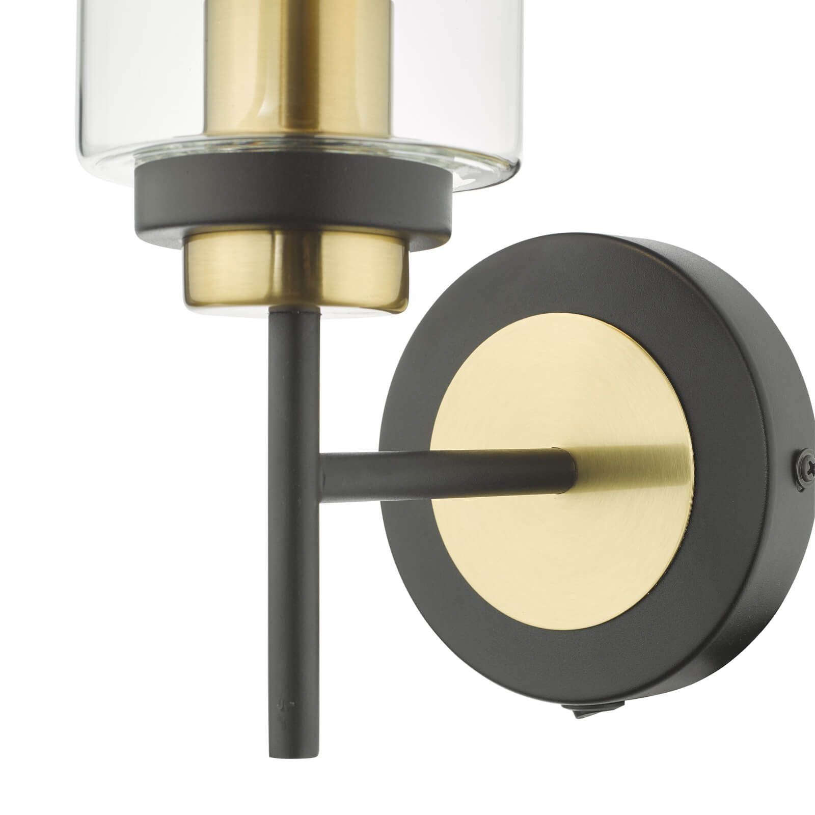 Dar Abel Wall Light - Satin Black & Gold Finish, IP20