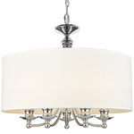Abu Dhabi 5Lt Hanging Shade Ceiling Light - Chrome & White Finish