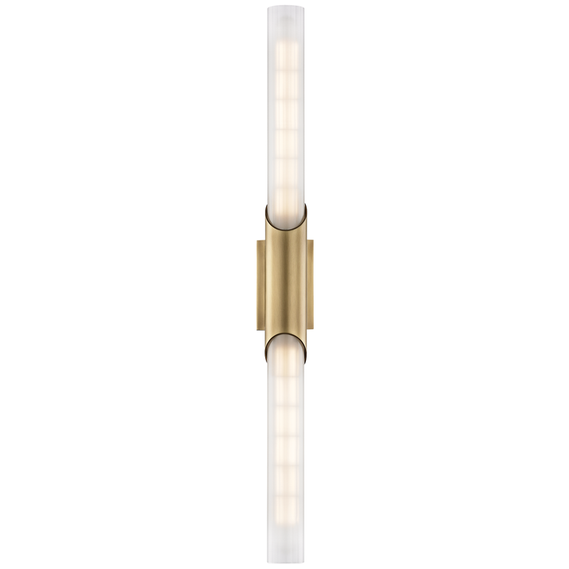 Pylon 2Lt Wall Sconce- Aged Brass/ Polished Nickel