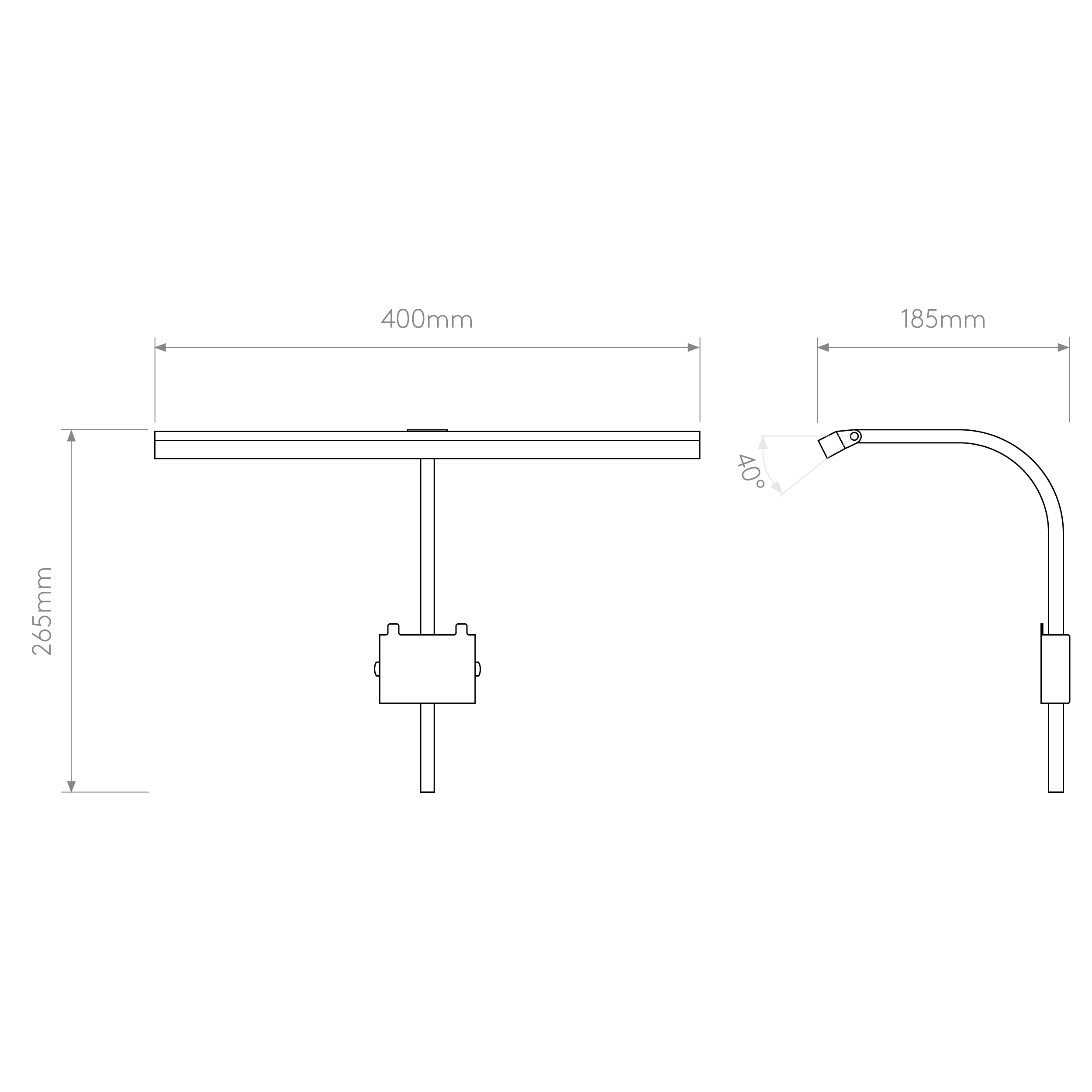 Mondrian 400/600 Frame Mounted LED Picture Lights- Bronze/ Matt Black