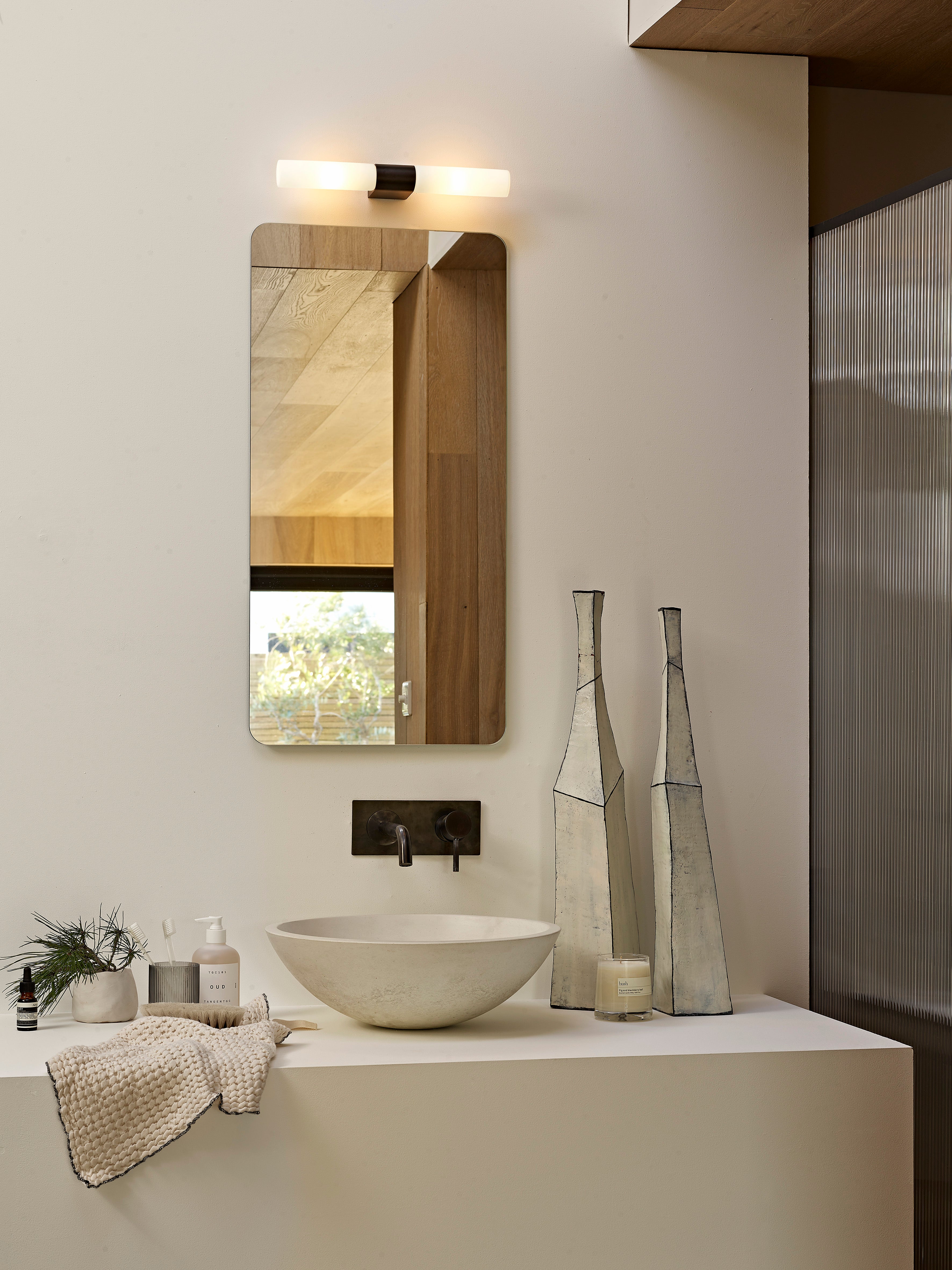 Padova Bathroom Wall Light- Polished Chrome/ Matt Black