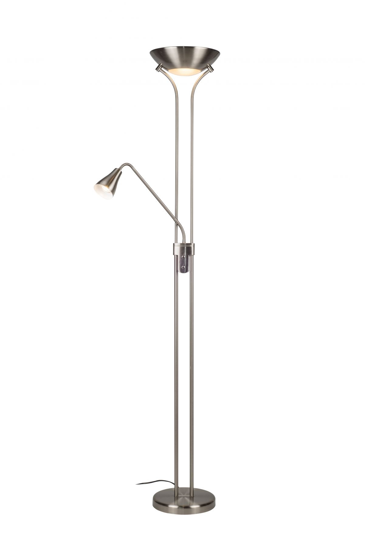 Alba Mother and Child 2Lt Floor Lamp Antique Brass & Satin Chrome