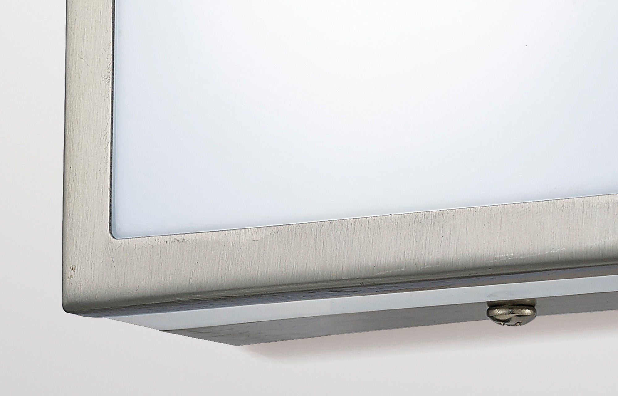 Aldo Square/Round Flush Ceiling/Wall Lamp 2.4W LED IP44 Exterior Plain Design Stainless Steel/Opal, 2yrs Warranty