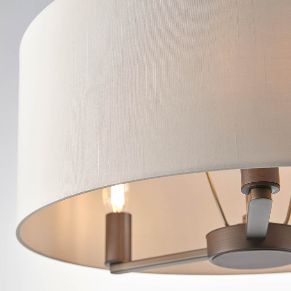 Alistair 3Lt Shaded Pendant - Antique Bronze / Matt Nickel