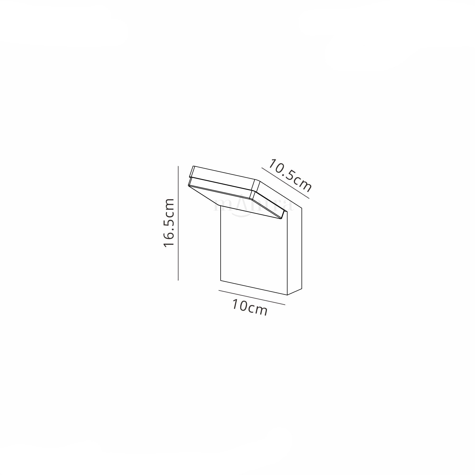 Alpine Wall Lamp, 6W LED, 3000K, 510lm, IP65, Anthracite, White 3yrs Warranty