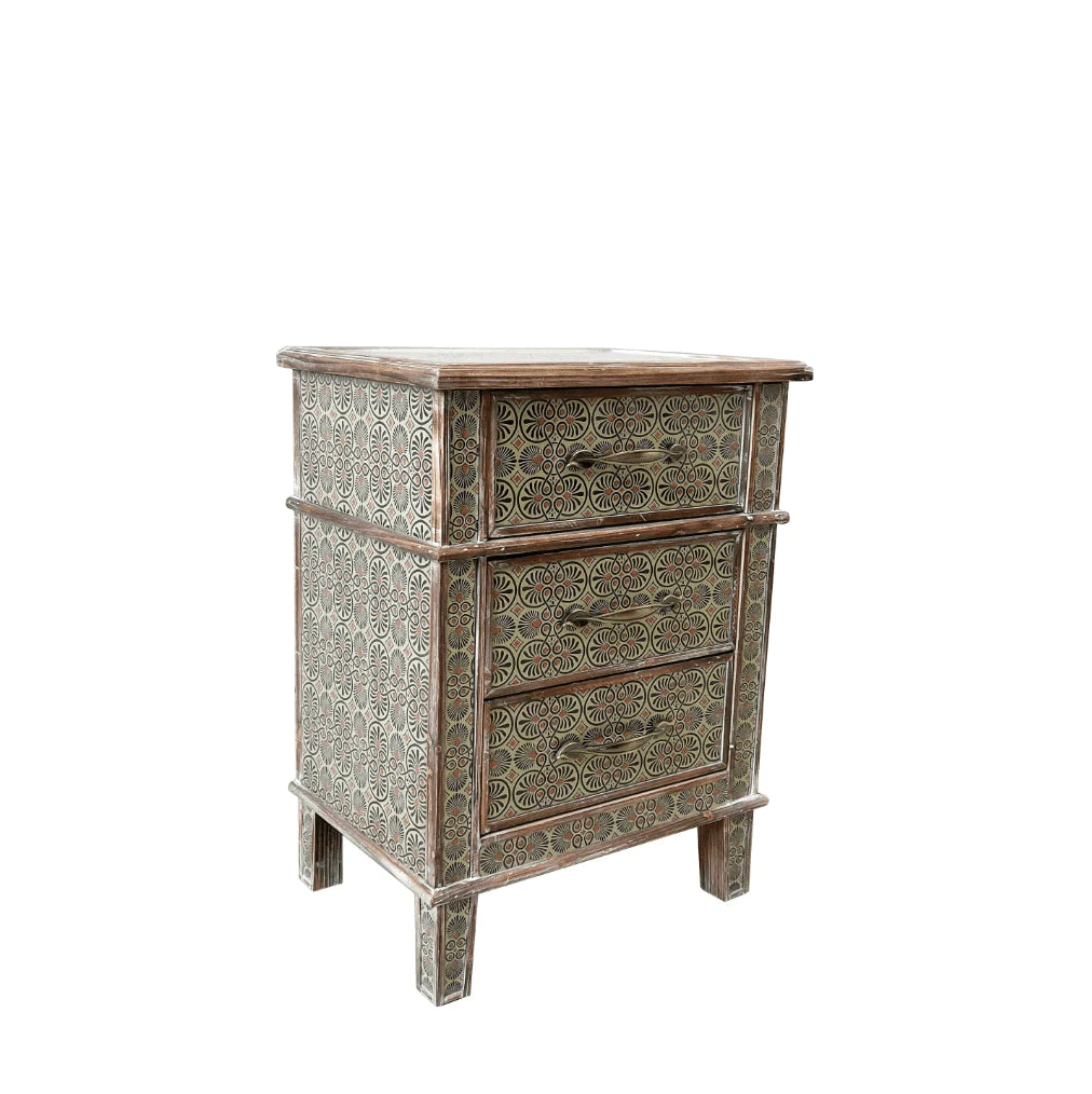 Amira 3 Drawer Locker - 1960s Retro-Inspired Finish