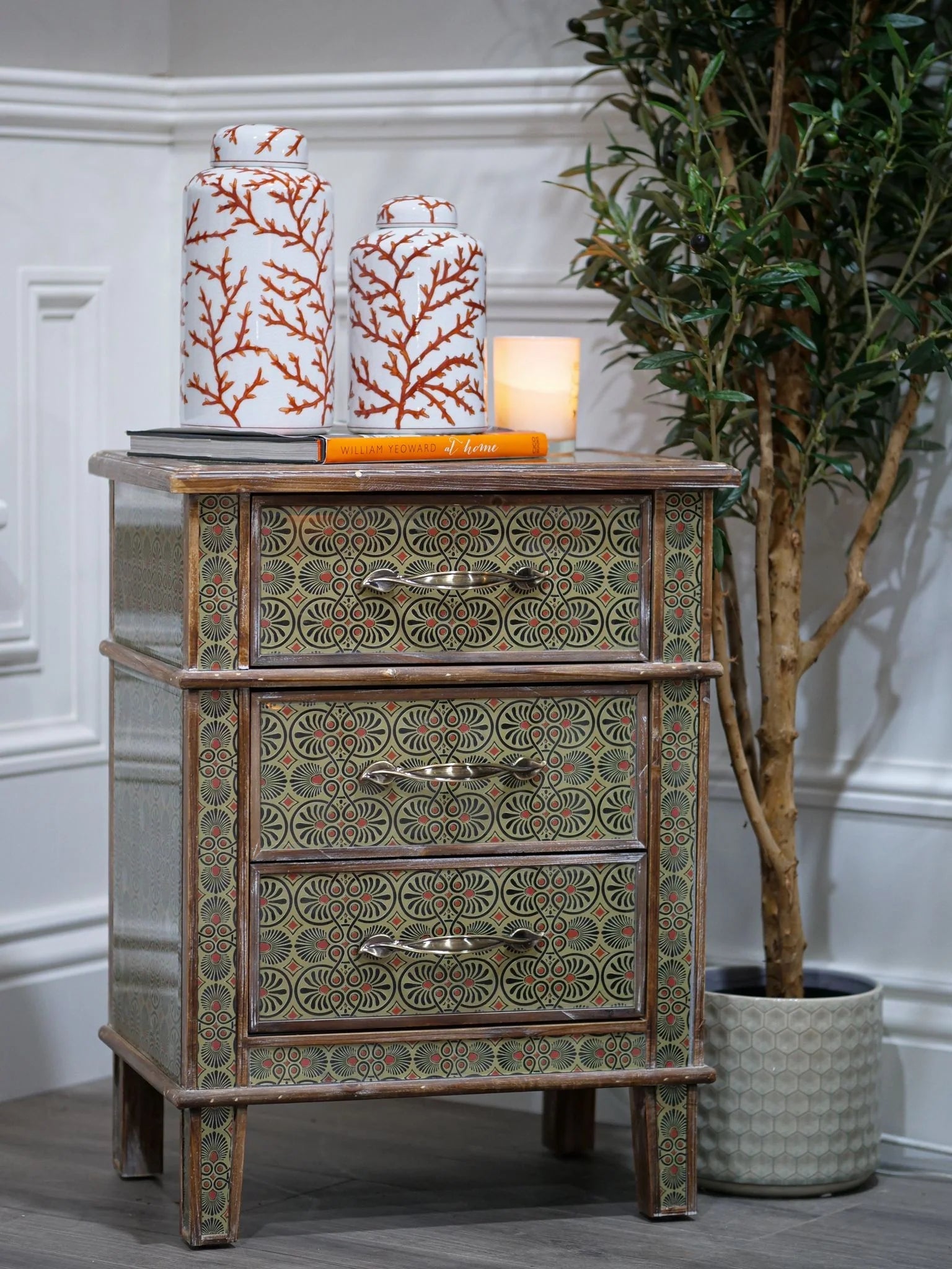 Amira 3 Drawer Locker - 1960s Retro-Inspired Finish