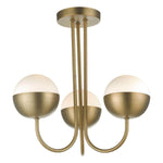 Dar Andre 3lt Semi Flush Aged Brass - Cusack Lighting