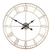 Antique Gold Metal Round Wall Clock - Cusack Lighting