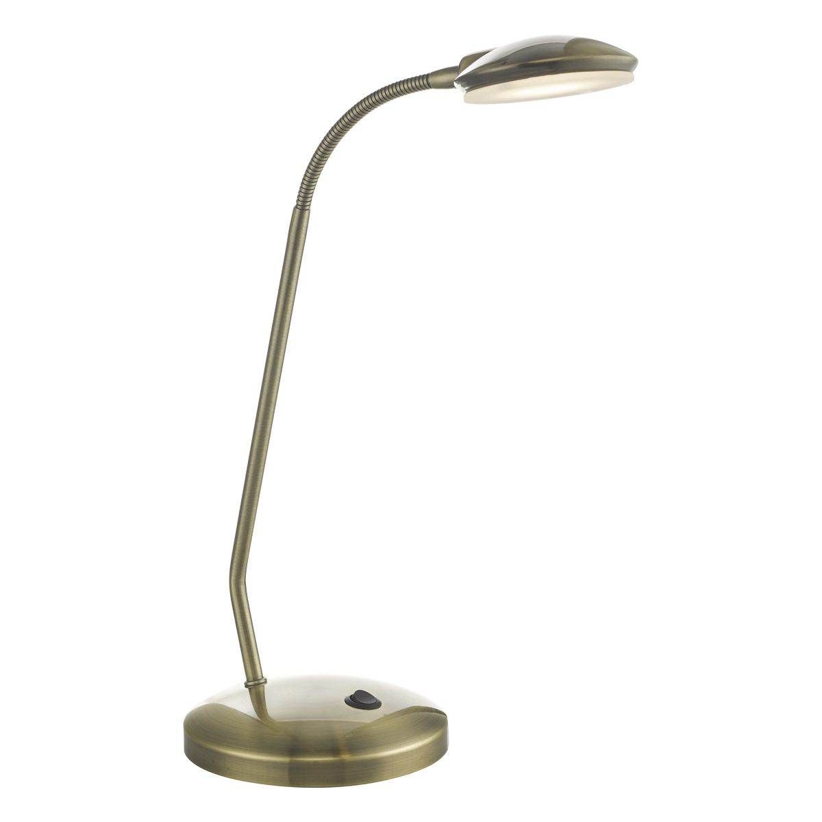 Dar Aria Task Lamp Antique Brass LED - Cusack Lighting