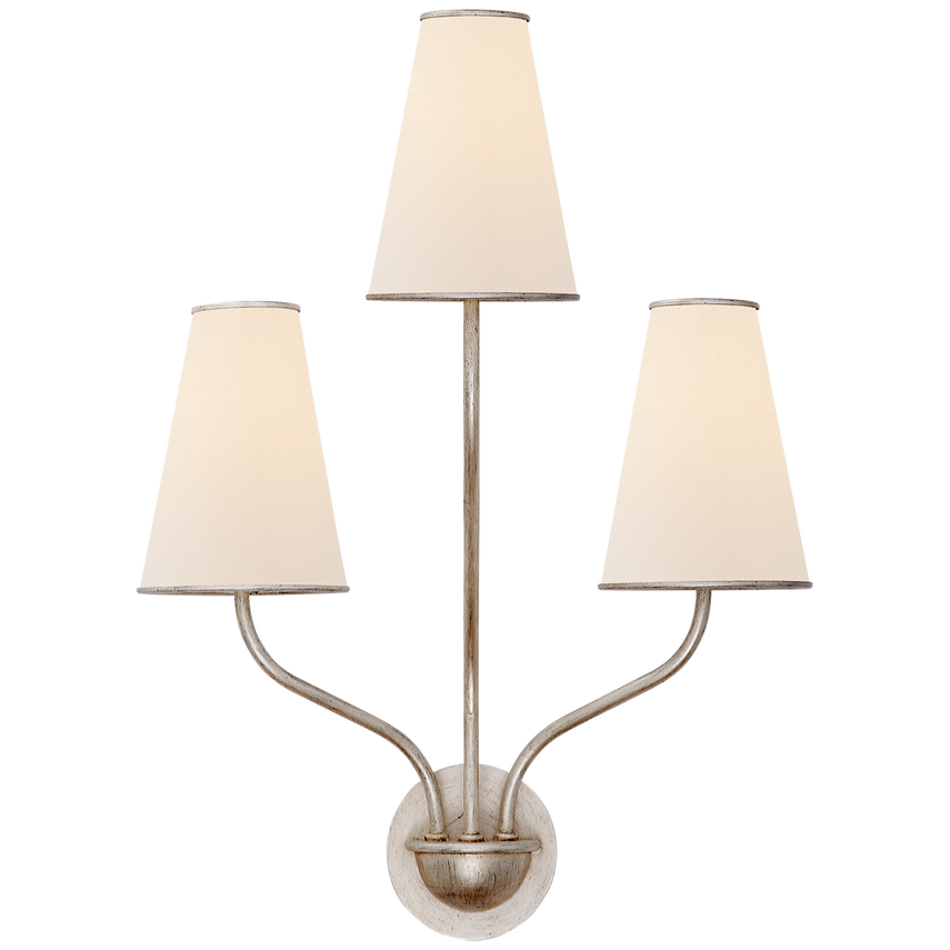 Montreuil 3Lt Wall Sconce - Silver Leaf/Gild