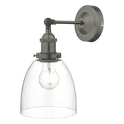 Dar Arvin Wall Light Antique Chrome & Glass - Cusack Lighting