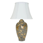 Ashford Small Lamp - Charcoal Grey & Bird Pattern Finish