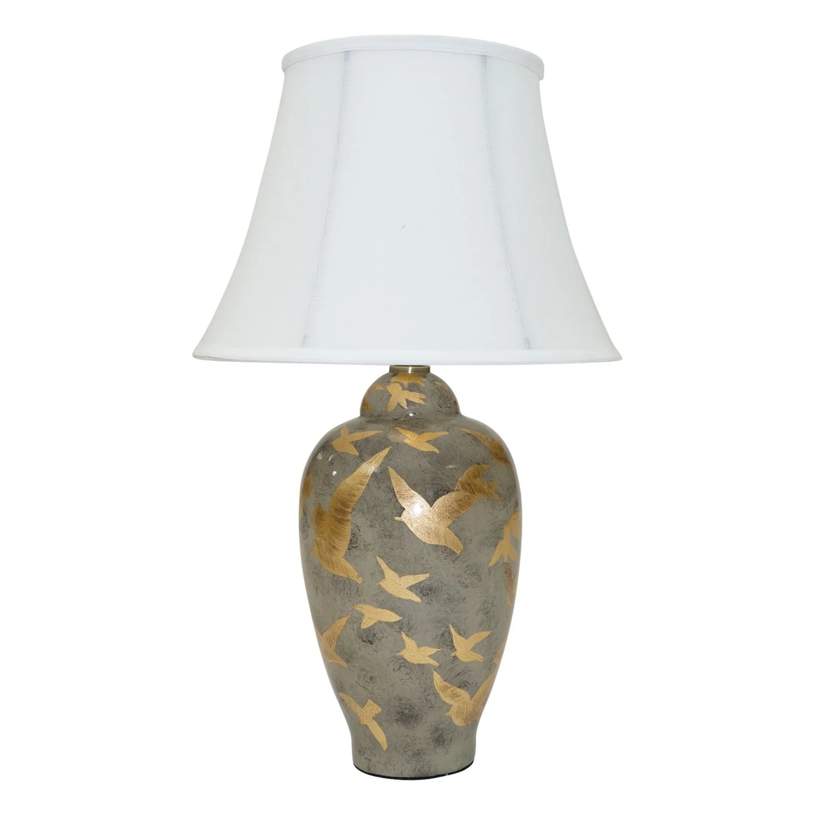 Ashford Small Lamp - Charcoal Grey & Bird Pattern Finish