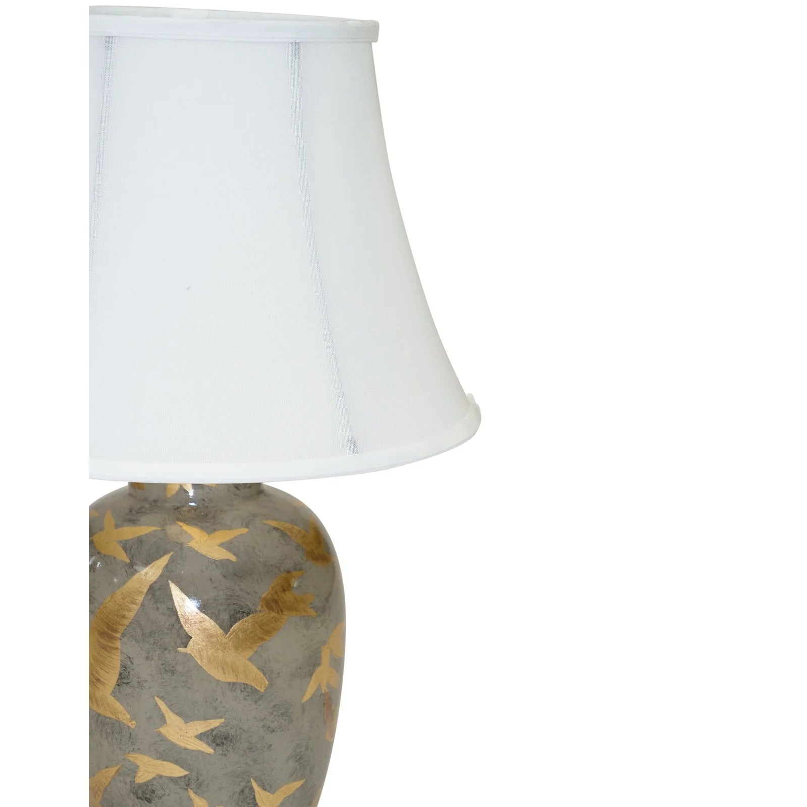 Ashford Small Lamp - Charcoal Grey & Bird Pattern Finish