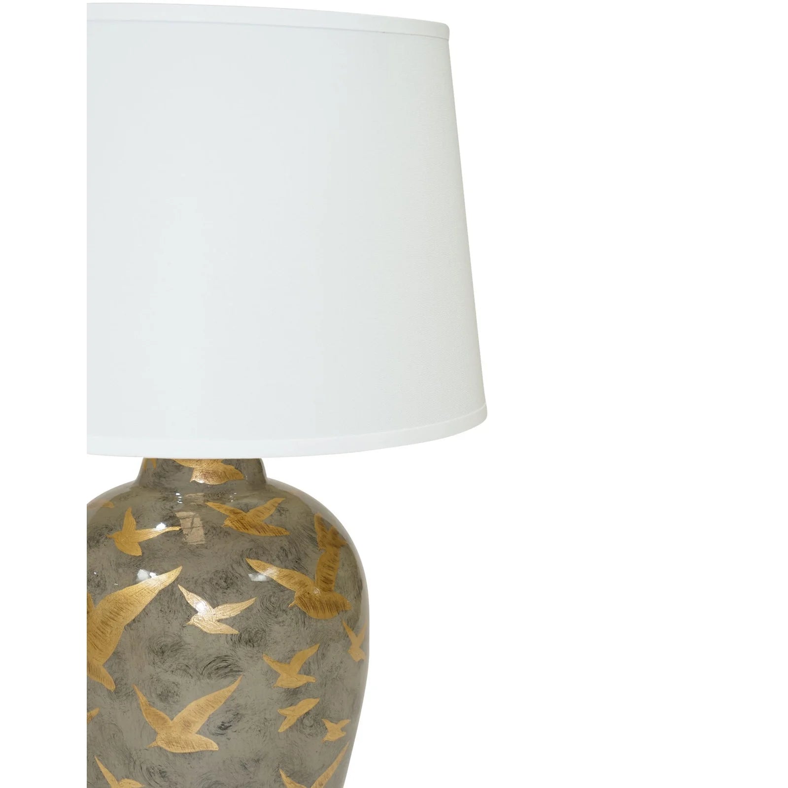 Ashford Large Lamp - Charcoal Grey & Bird Pattern Finish