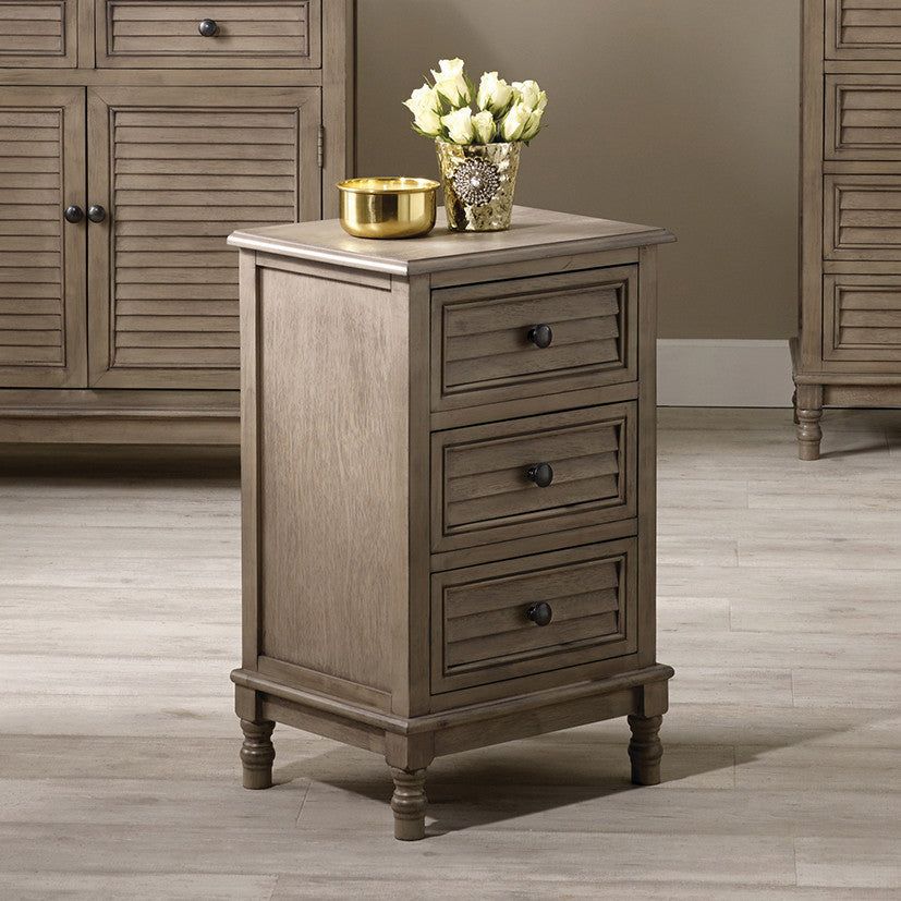 Ashwell 3 Drawer Unit K/D - Taupe Pine Wood Finish