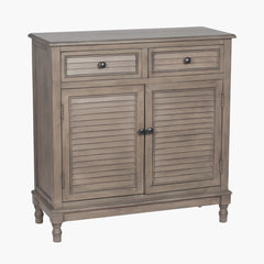 Ashwell Taupe 2 Drawer 2 Door Unit K/D - Pine Wood Finish