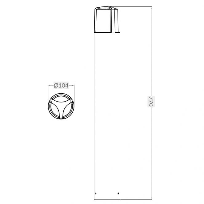 Austin IP44 Black Bollard Light - Small and Large