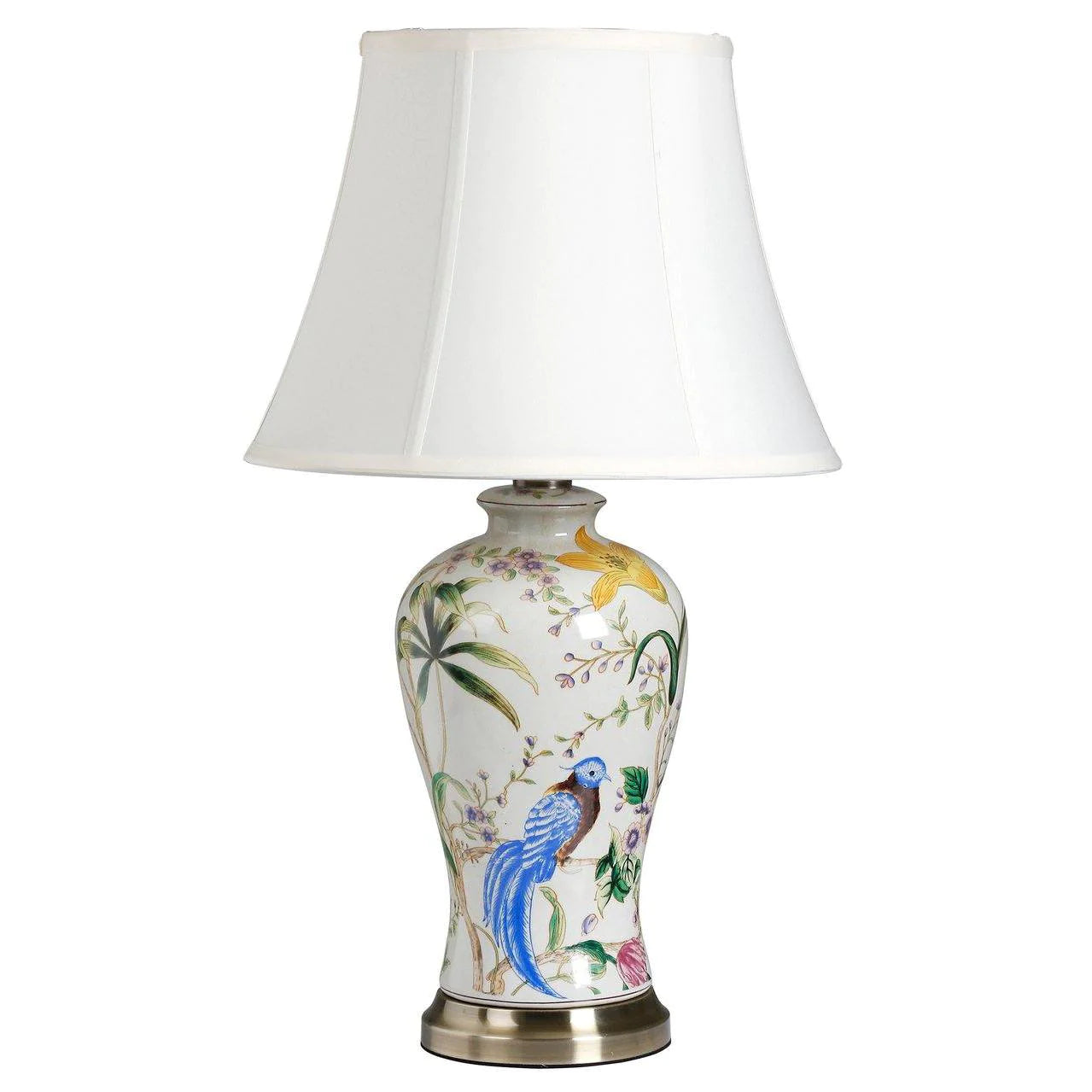 Ava Lamp - Birds of Paradise Floral Ceramic Finish