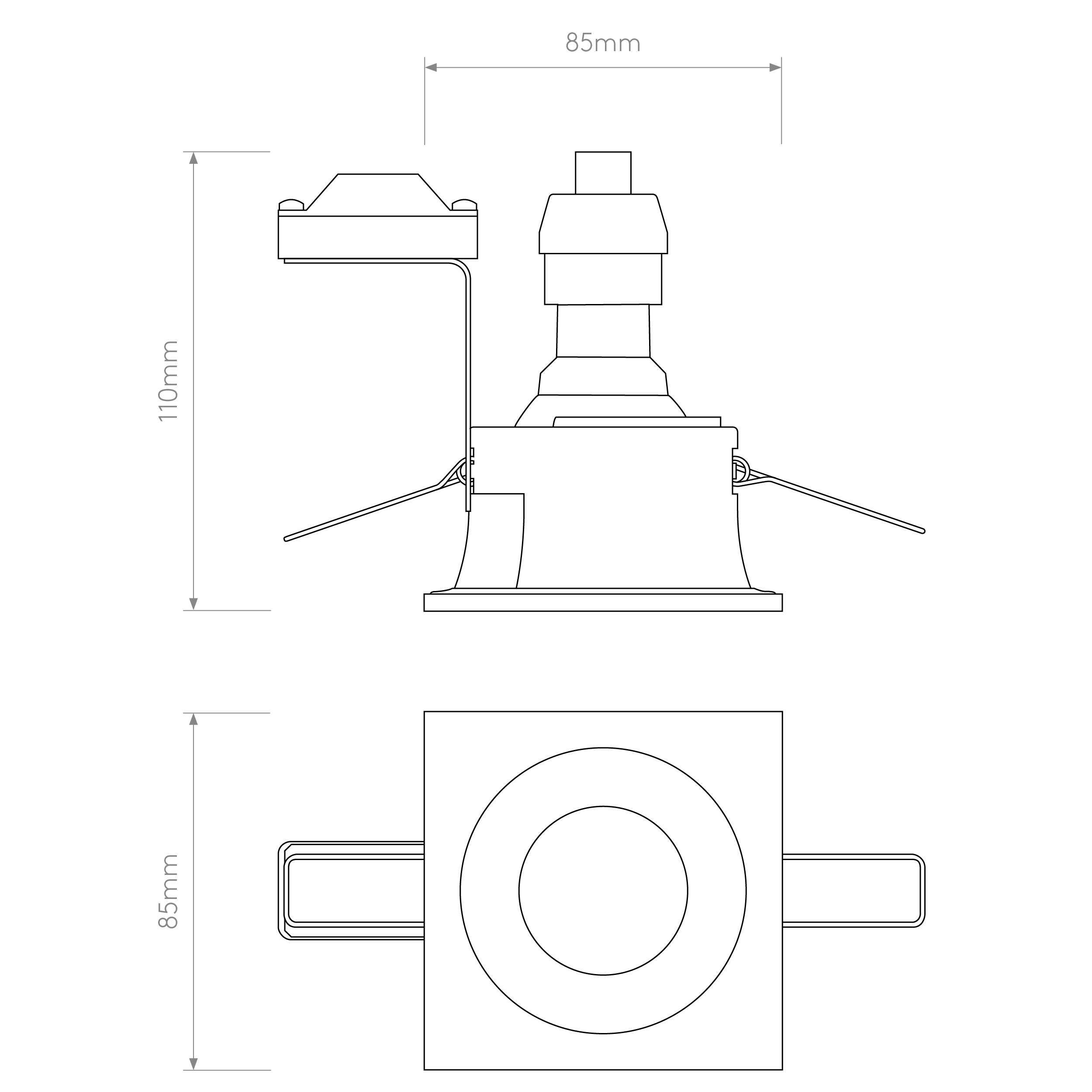MinimaSquare IP65 Bathroom Recessed Ceiling Light Various Types