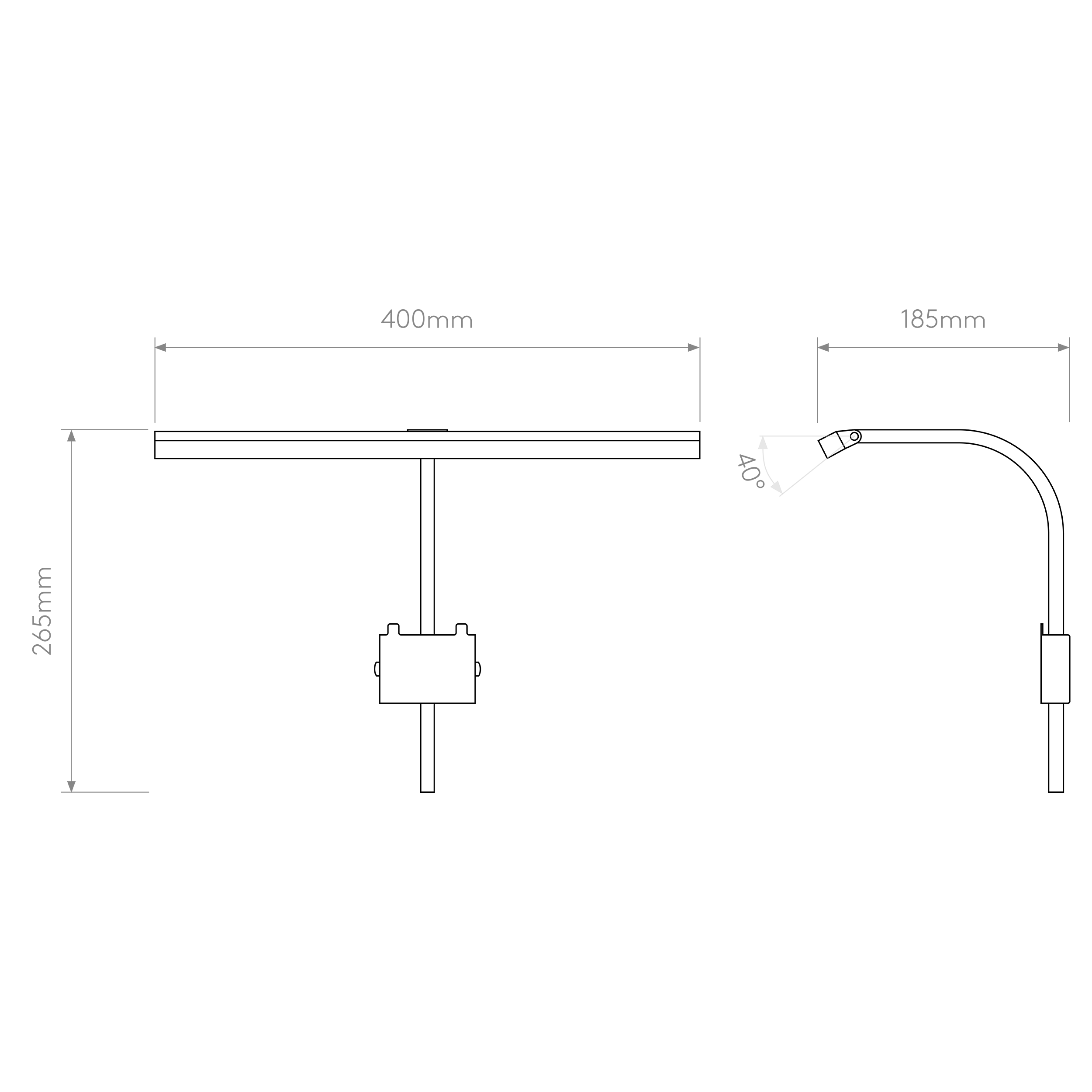 Mondrian 400/600 Frame Mounted LED Picture Lights- Bronze/ Matt Black