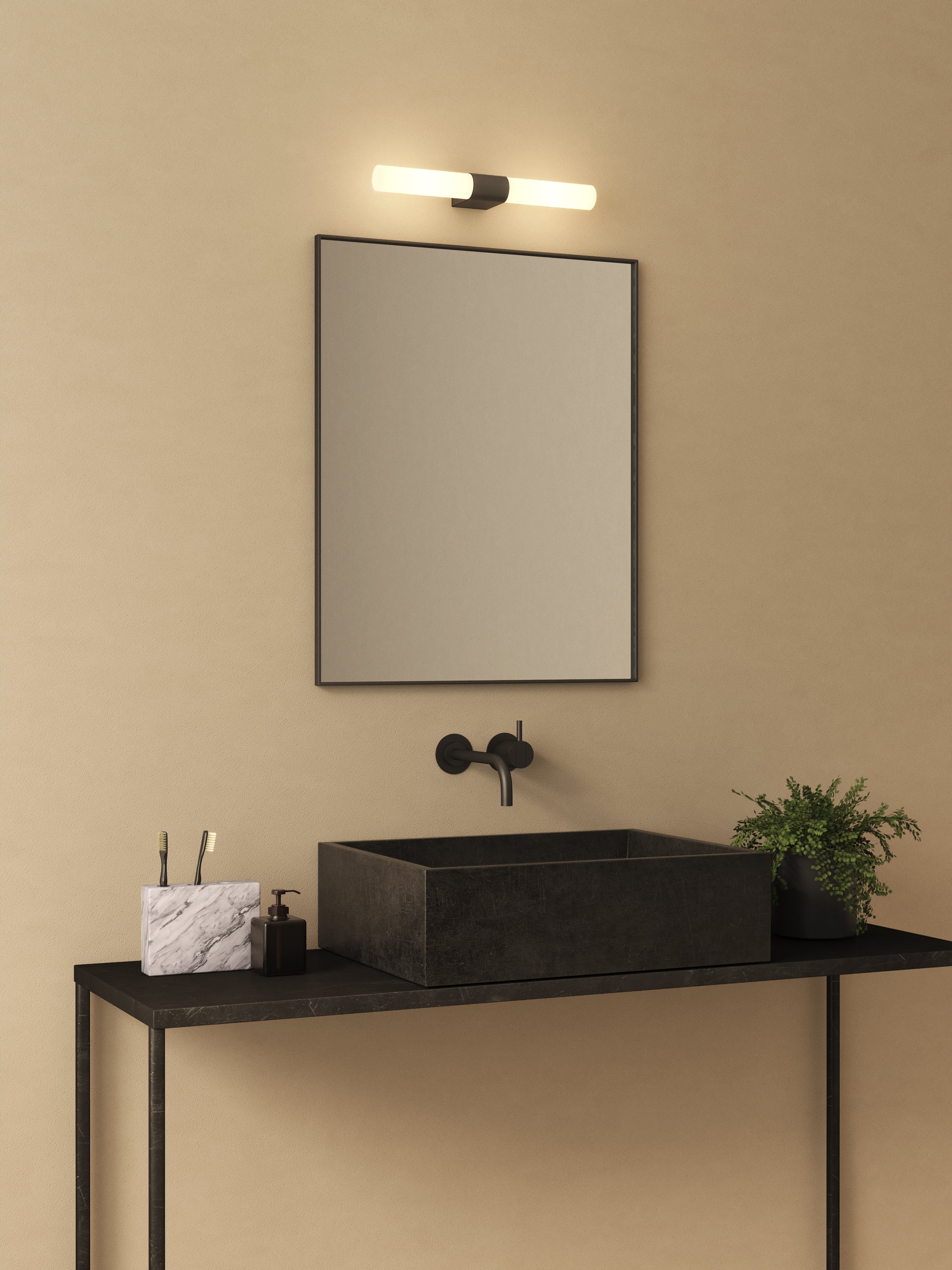 Padova Bathroom Wall Light- Polished Chrome/ Matt Black