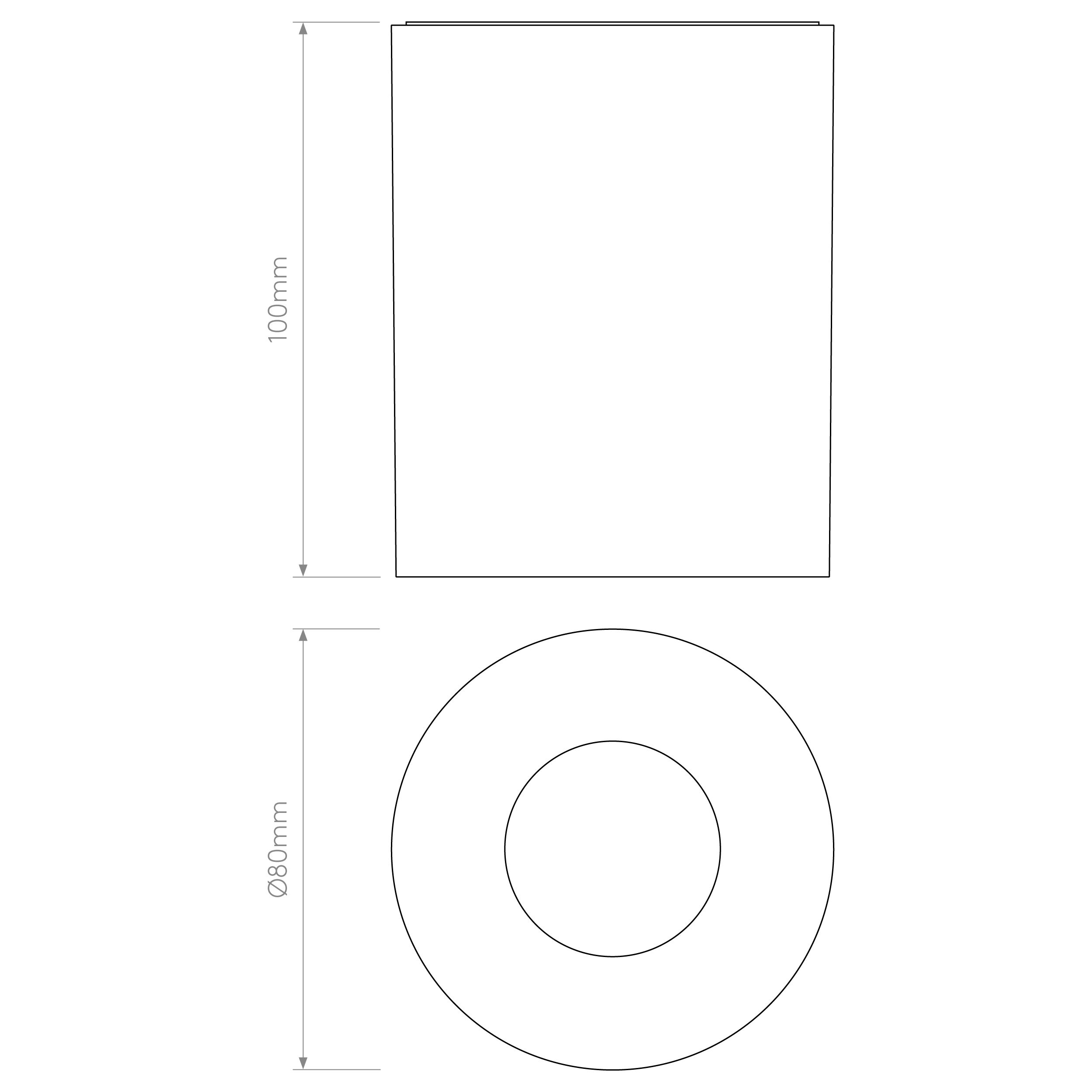 Kos Round 100 LED  Light- Black/ White
