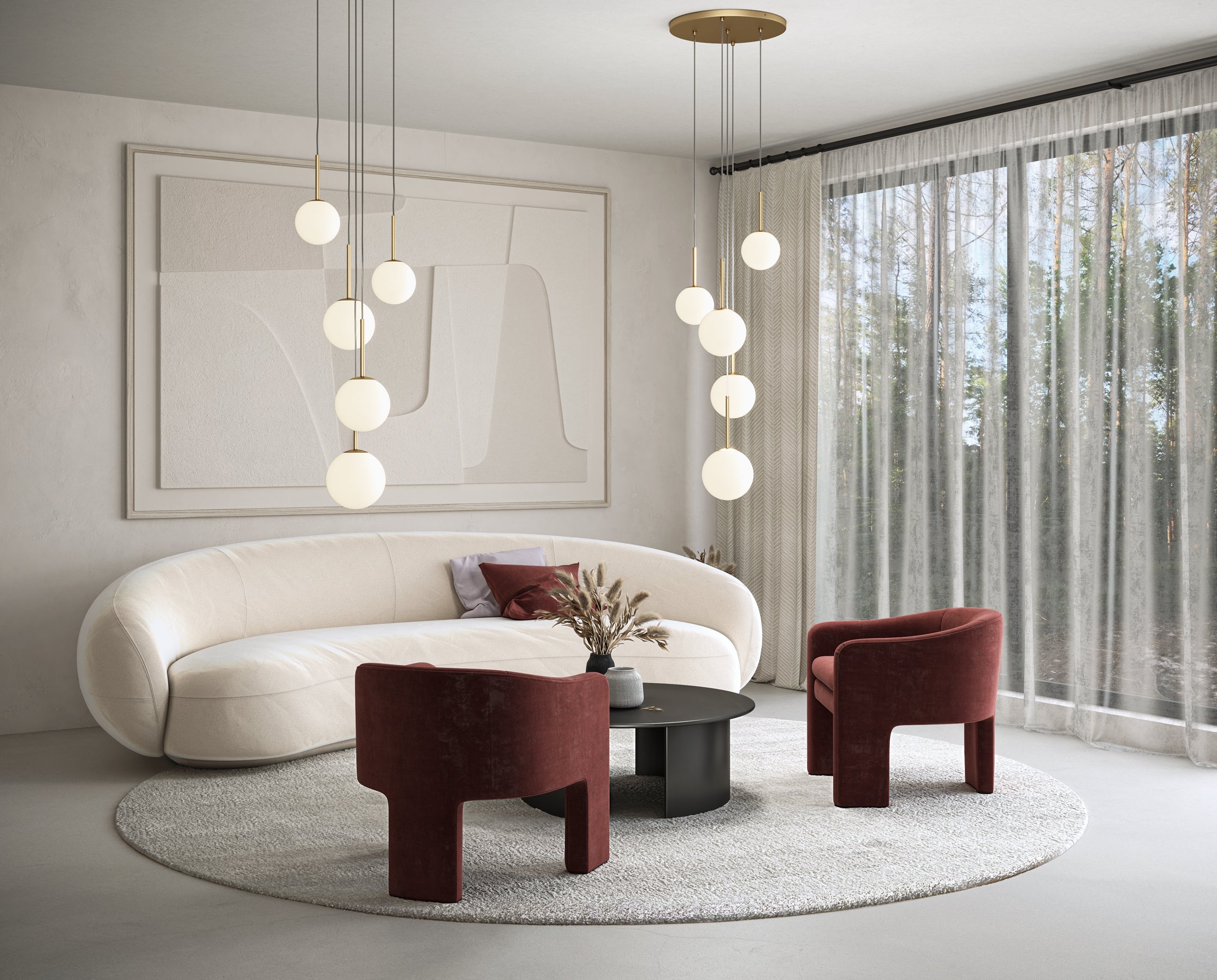 Basic Form 5Lt Cluster Pendant - Gold - Promotional Offer