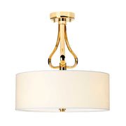 Falmouth 3 Light Semi Flush IP44 – French Gold/Polished Chrome Finish