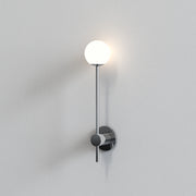 Orb Single Bathroom Wall Light- Polished Chrome/ Matt Black