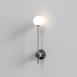 Orb Single Bathroom Wall Light- Polished Chrome/ Matt Black