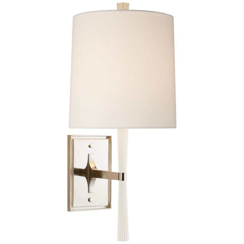 Refined Rib Sconce - China White/Brass