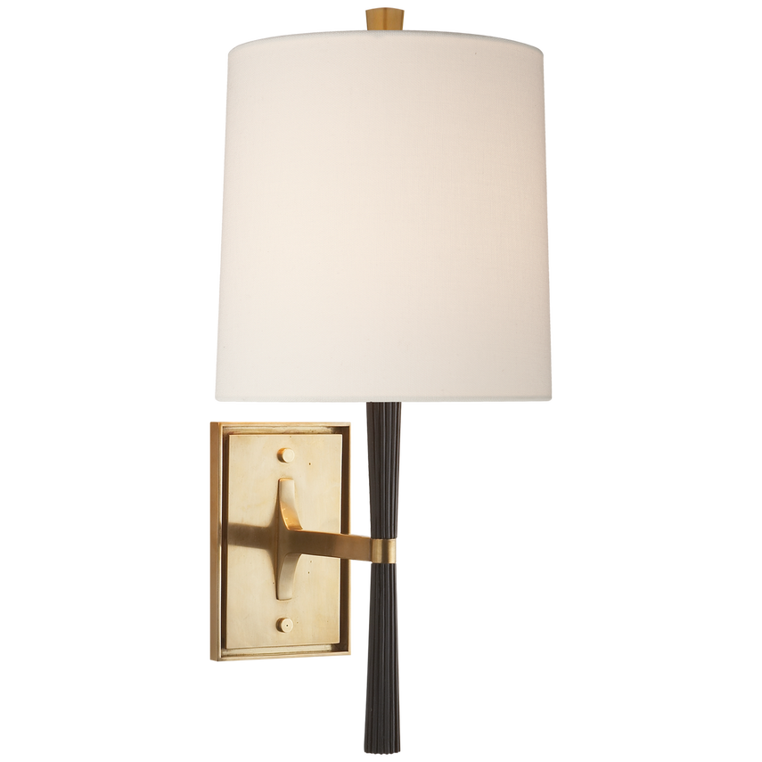 Refined Rib Sconce - China White/Brass
