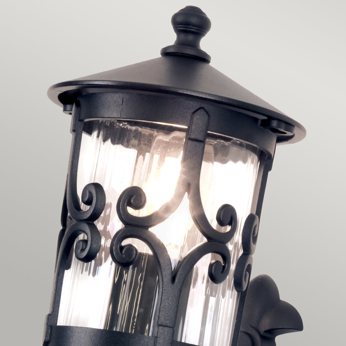 Hereford Medium Up Wall Lantern - Black Finish