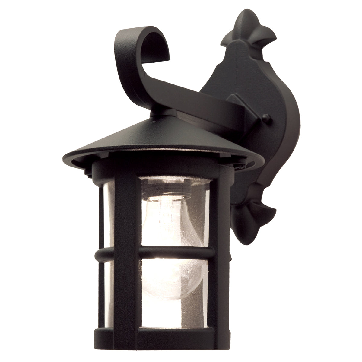 Hereford Medium Down Wall Lantern - Black Finish