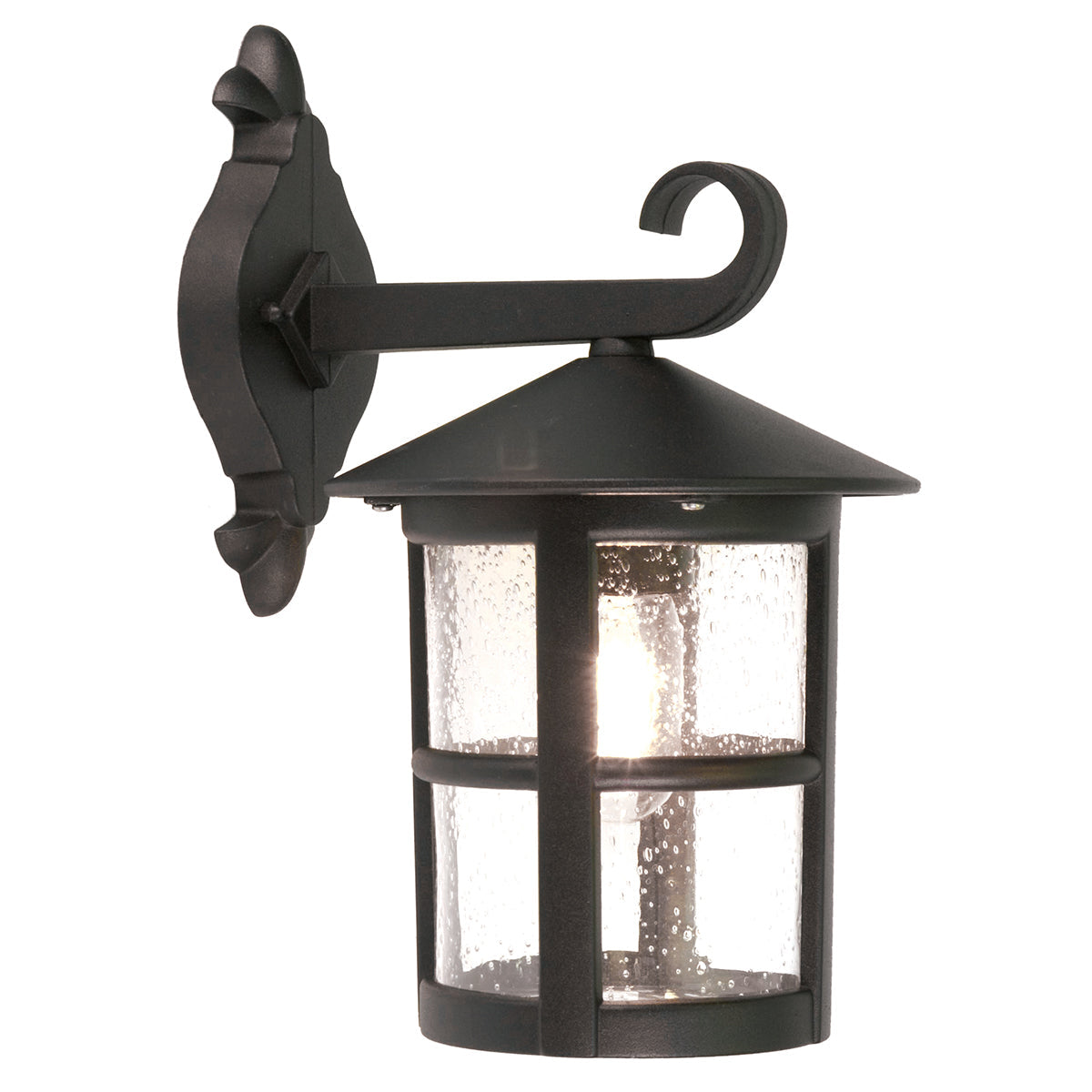 Hereford Large Down Wall Lantern - Black Finish