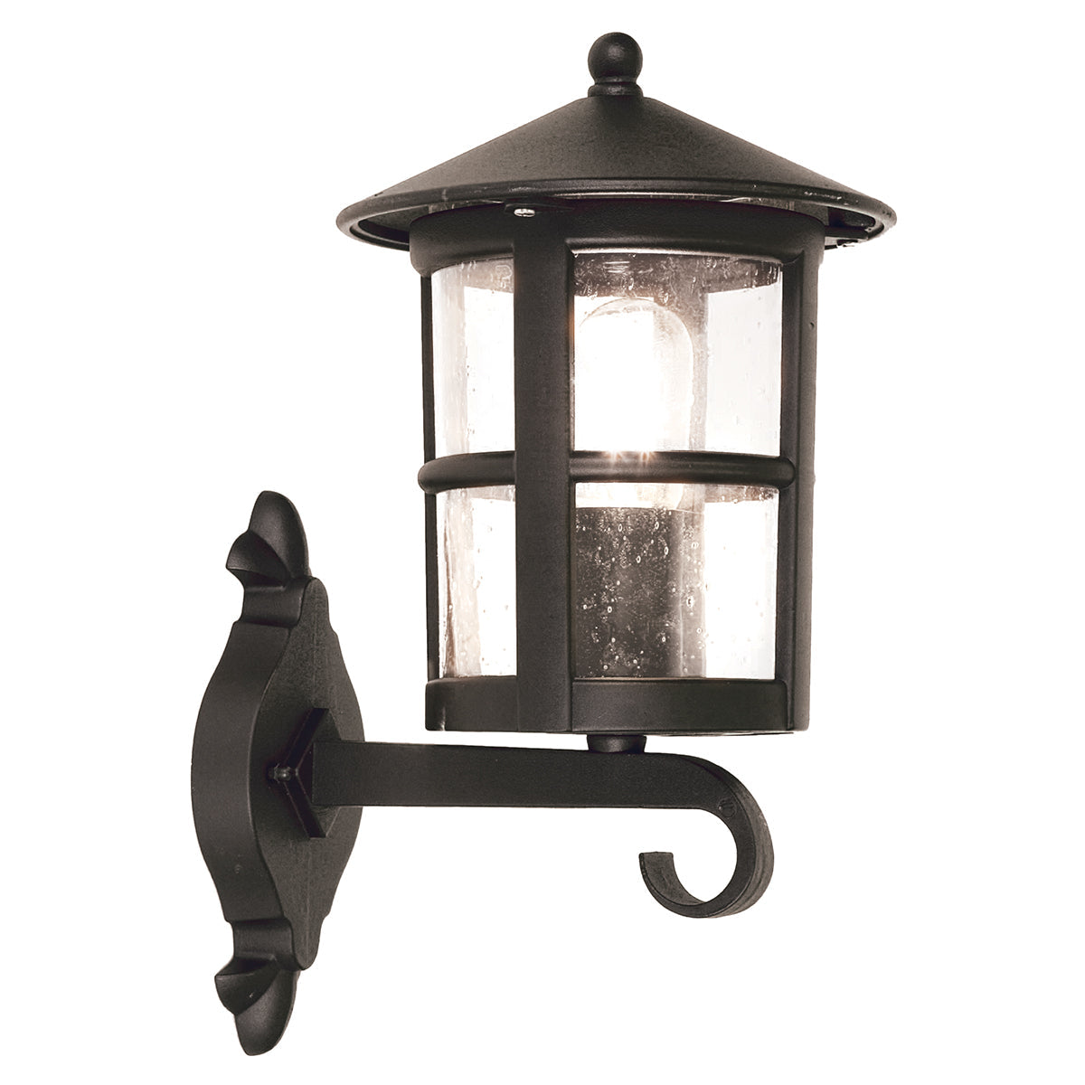 Hereford Large Up Wall Lantern - Black Finish