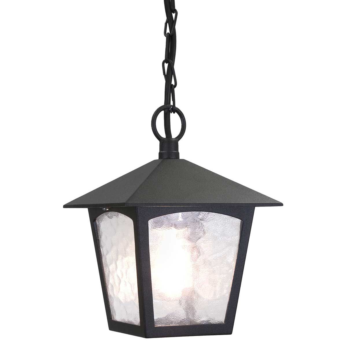 York 1 Light Porch Chain Lantern - Black IP23 E27