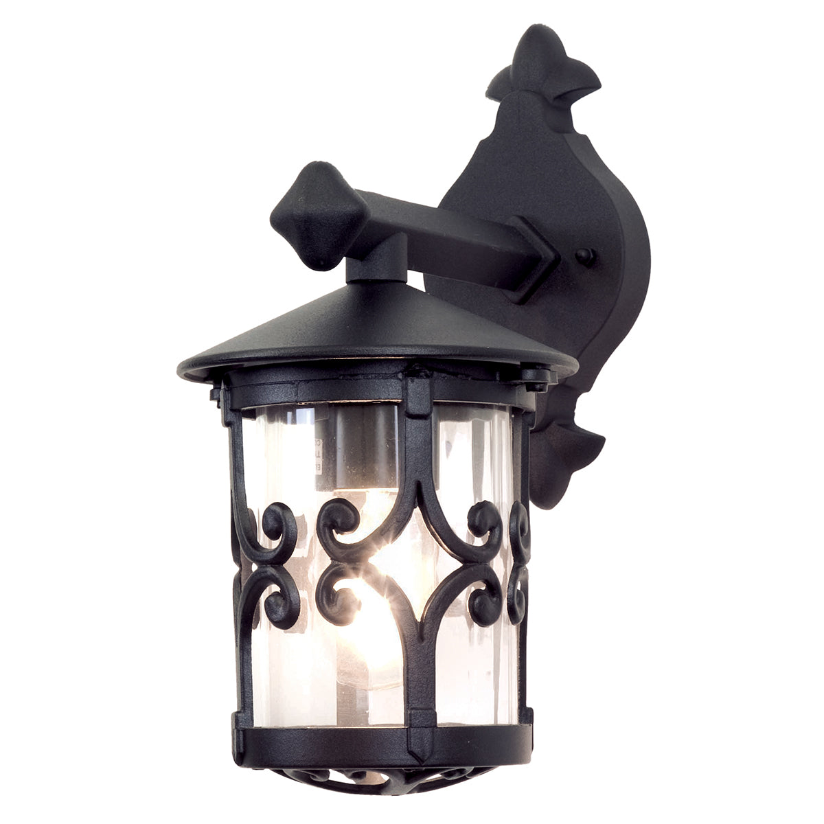 Hereford Medium Down Wall Lantern - Black Finish