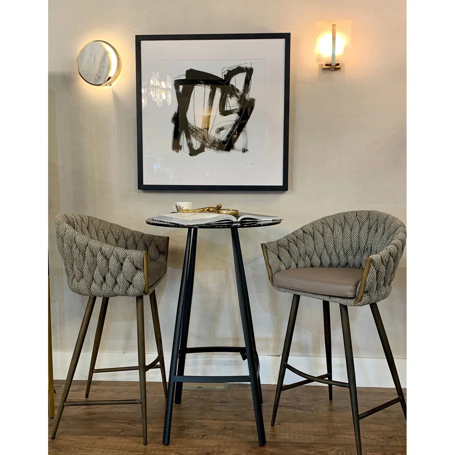 Blake Bar Stool - Brown & Grey Finish