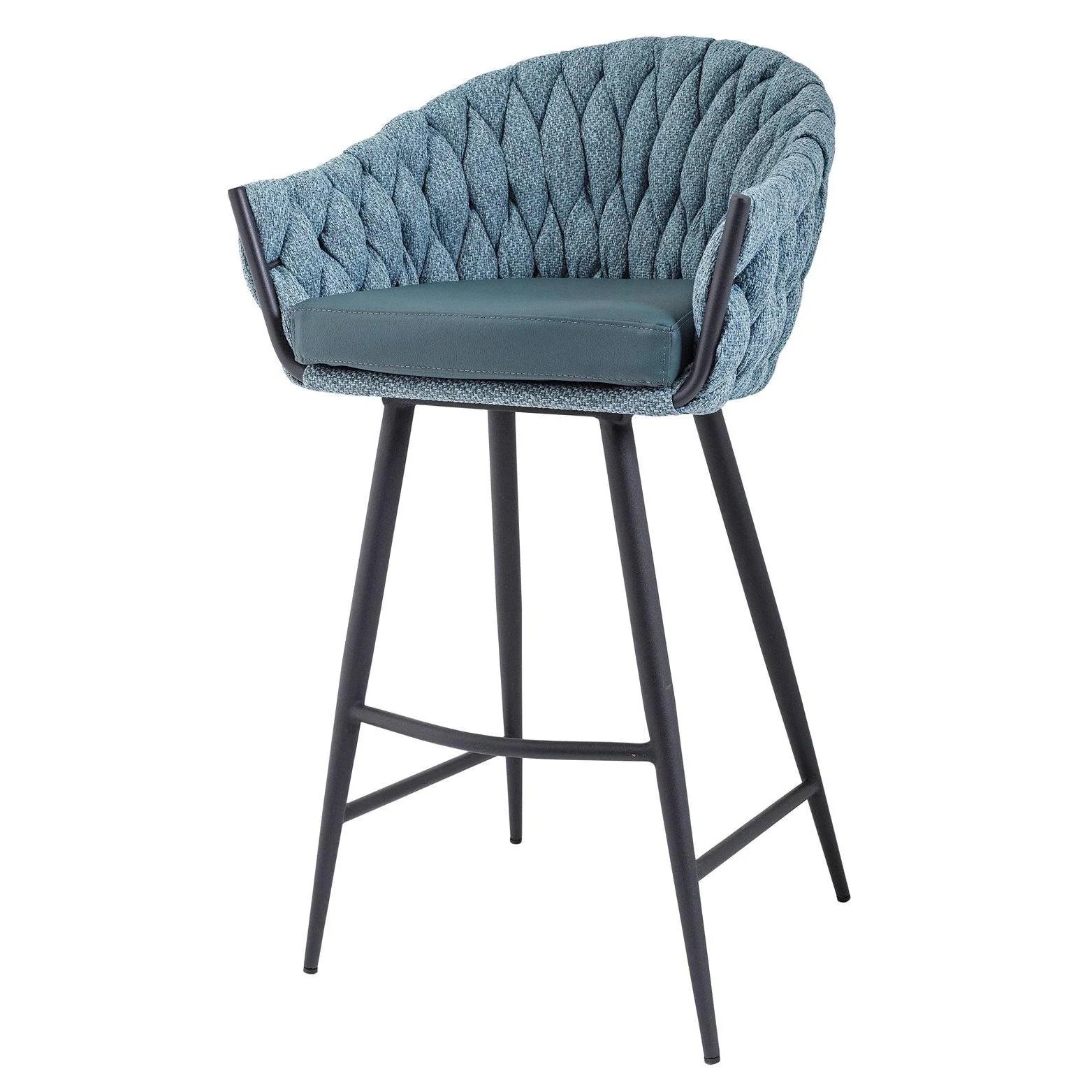 Blake Bar Stool - Aquamarine & Black Finish
