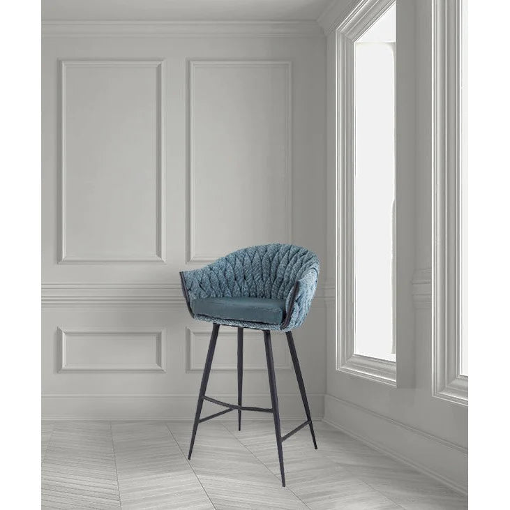 Blake Bar Stool - Aquamarine & Black Finish